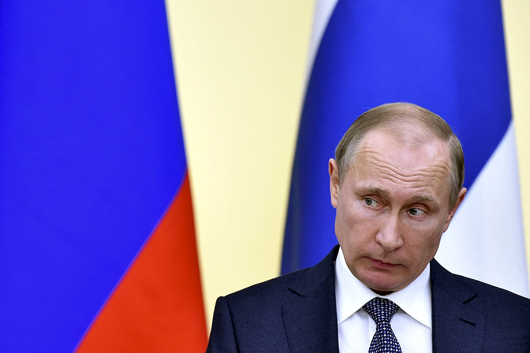 2016年3月22日,俄羅斯莫斯科,總統普京在記者會上發言。攝:Kirill Kudryavtsev/REUTERS