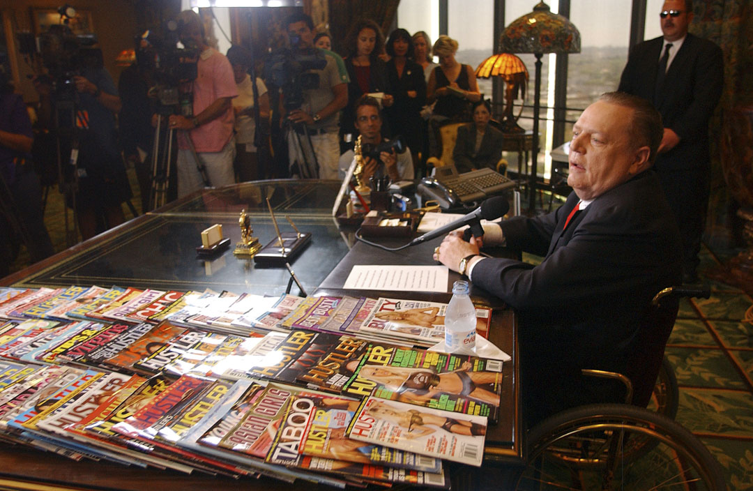 Larry Flynt在洛杉磯舉行記者會。