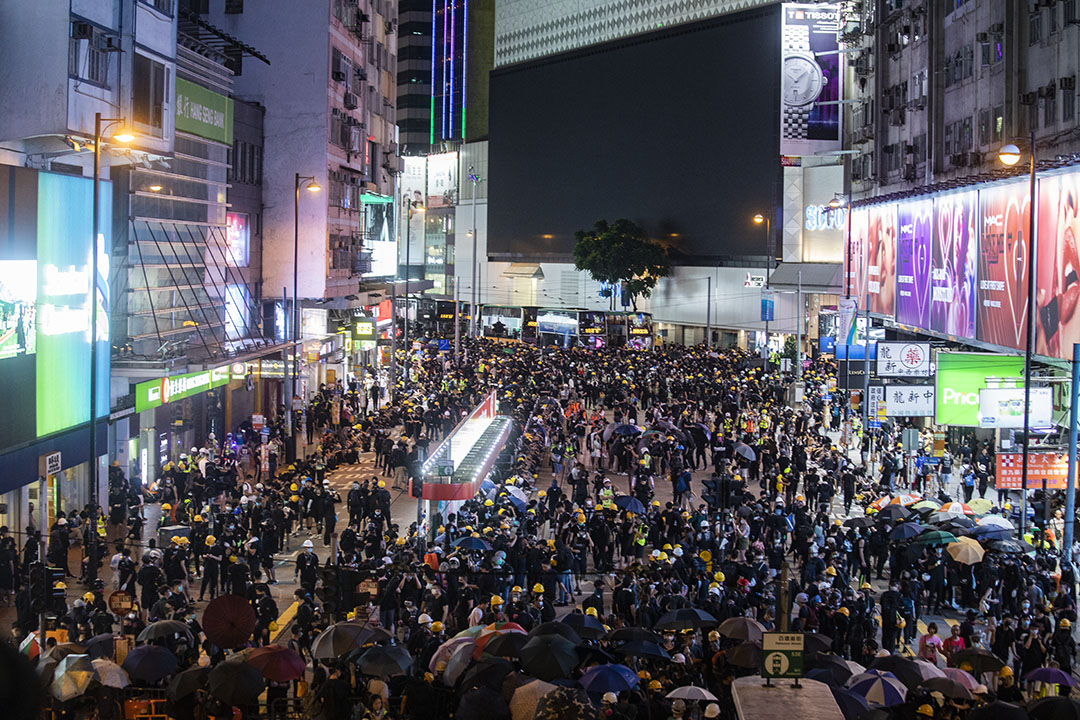 2019年8月4日,示威者在銅鑼灣。