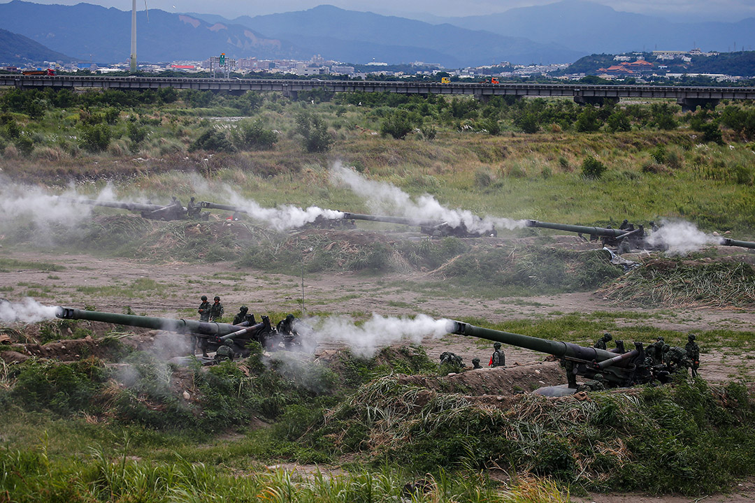 2020年7月16日,台灣軍隊在台中舉行的漢光演習期間。