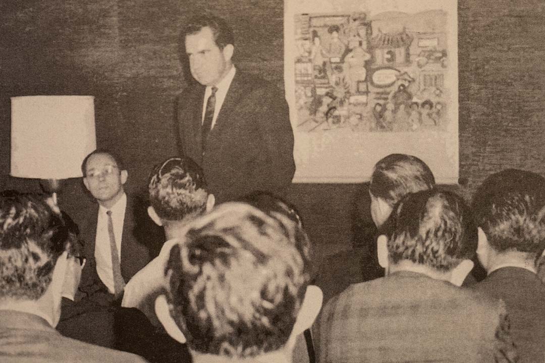 1964年,美國前總統尼克遜,在香港外國記者會位處希爾頓酒店的會址,舉辦新聞發布會。