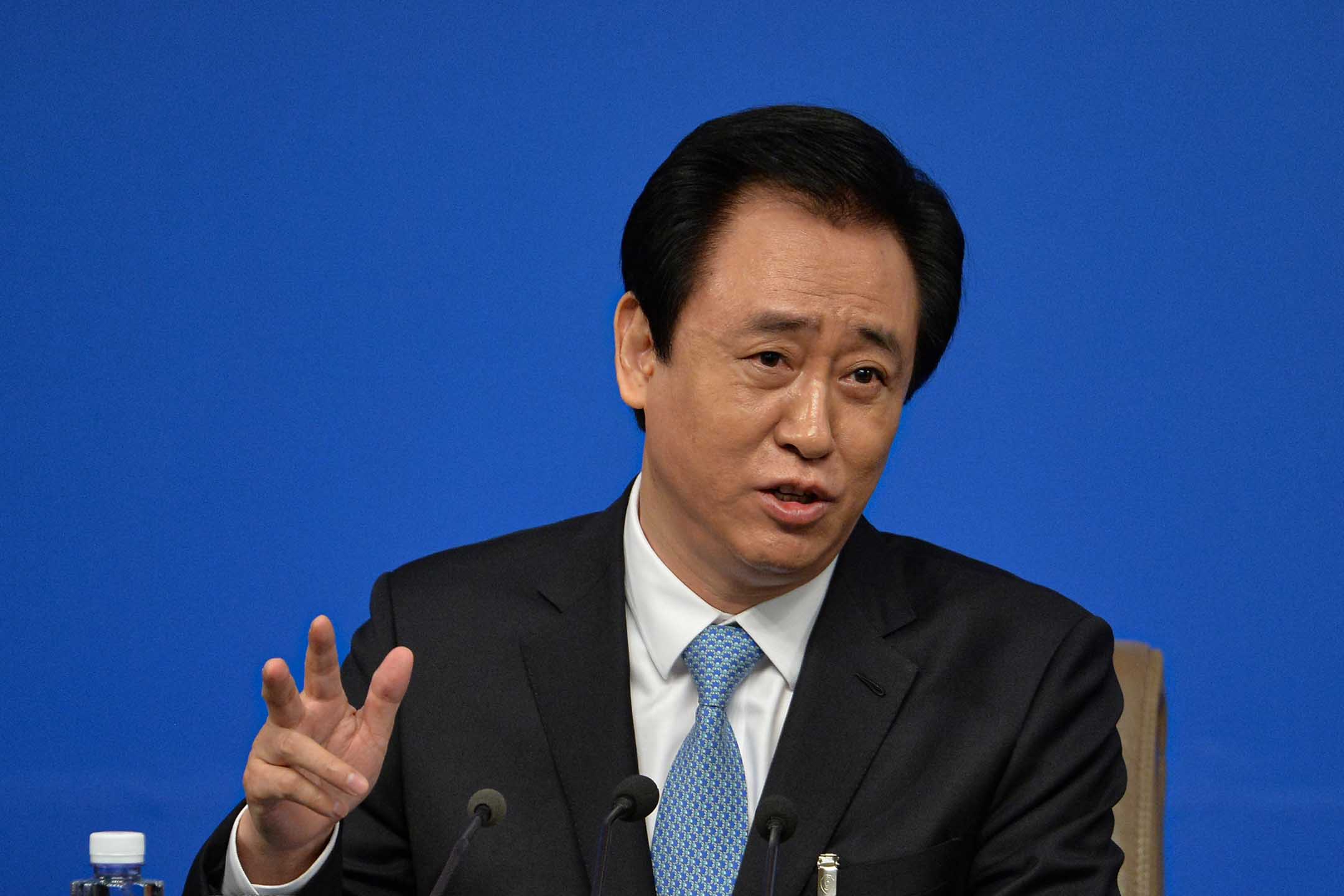 2017年3月9日中國北京,恒大集團董事長許家印出席第十二屆全國政協新聞發布會。