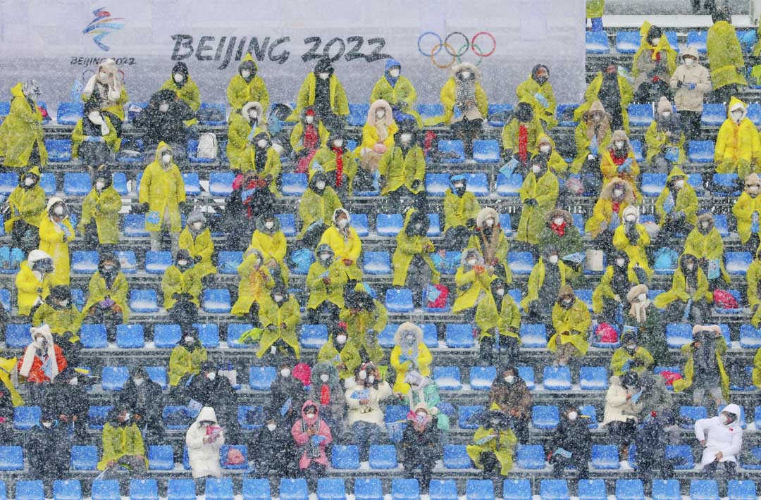 2022年2月13日張家口,北京冬季奧運會男子4x10公里越野滑雪接力賽。