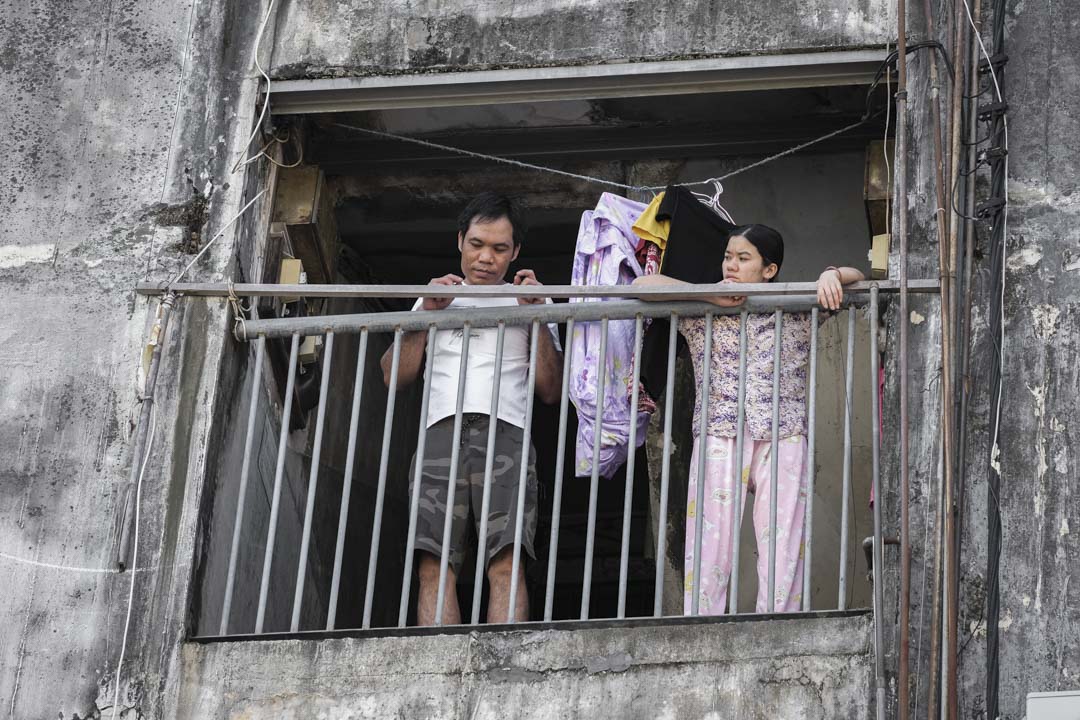 2022年6月27日,澳门疫情下,居住在祐汉的移工。