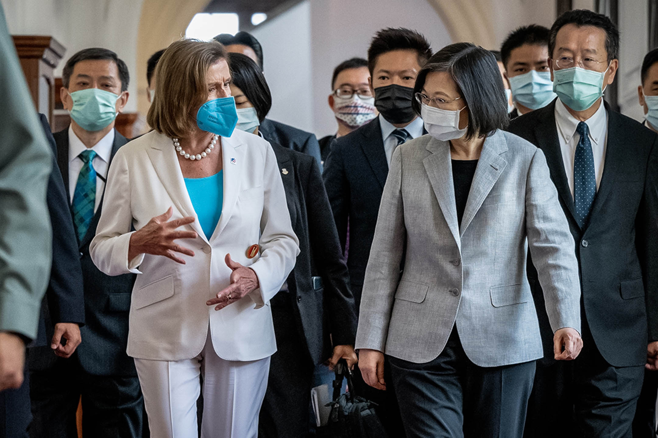 2022年8月3日,台北,總統蔡英文接見美國聯邦眾議院議長佩洛西。