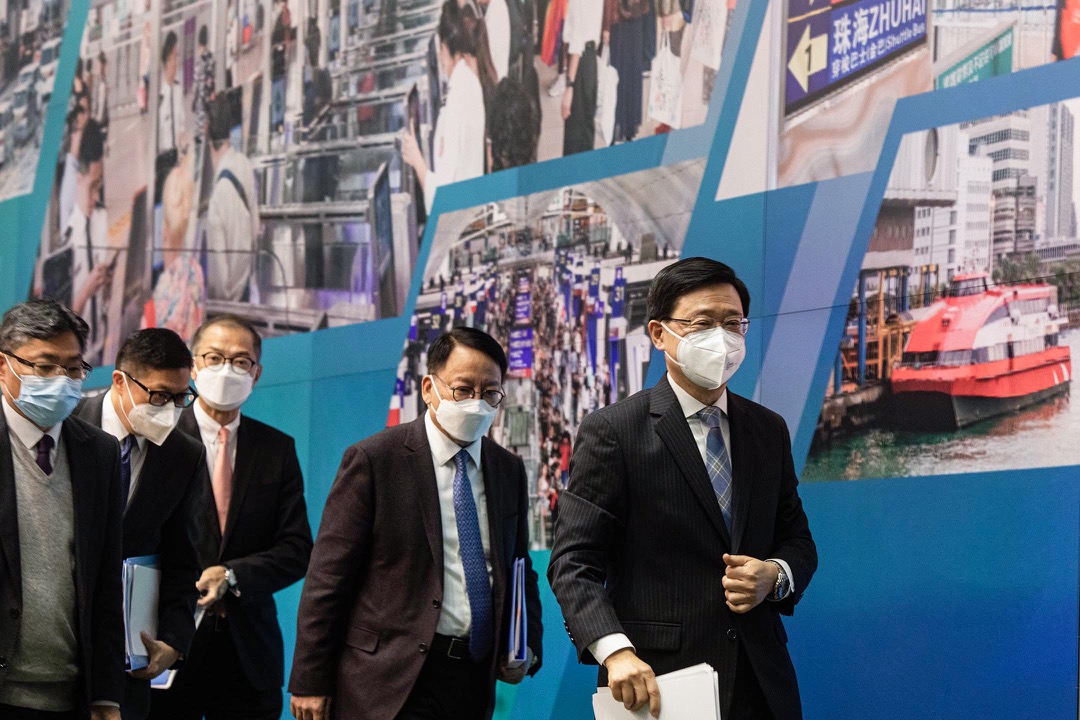 2023年1月5日，香港，行政长官李家超召开记者会交代香港与中国的通关安排。