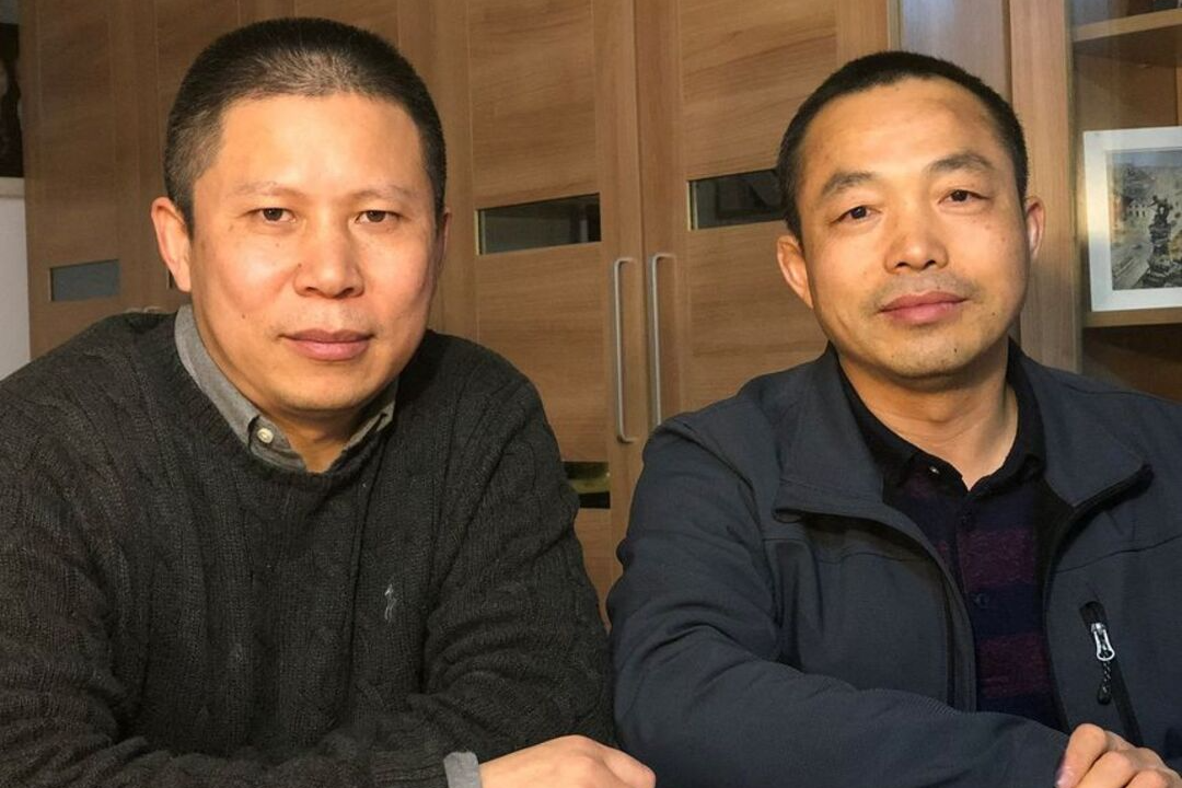 中国法律学者许志永(左)和维权律师丁家喜(右)。网上图片