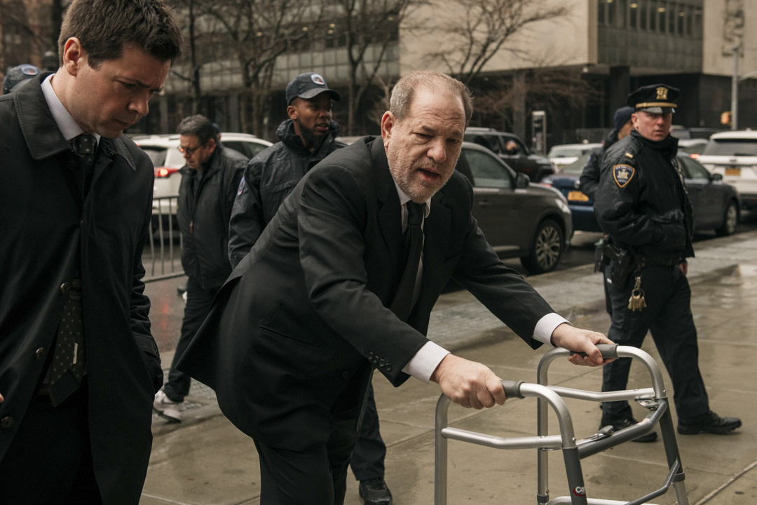 2020年1月16日,荷里活監製溫斯坦(Harvey Weinstein)在三十年間犯下多起性侵,進入紐約市刑事法庭繼續審判。攝:Scott Heins/Getty Images