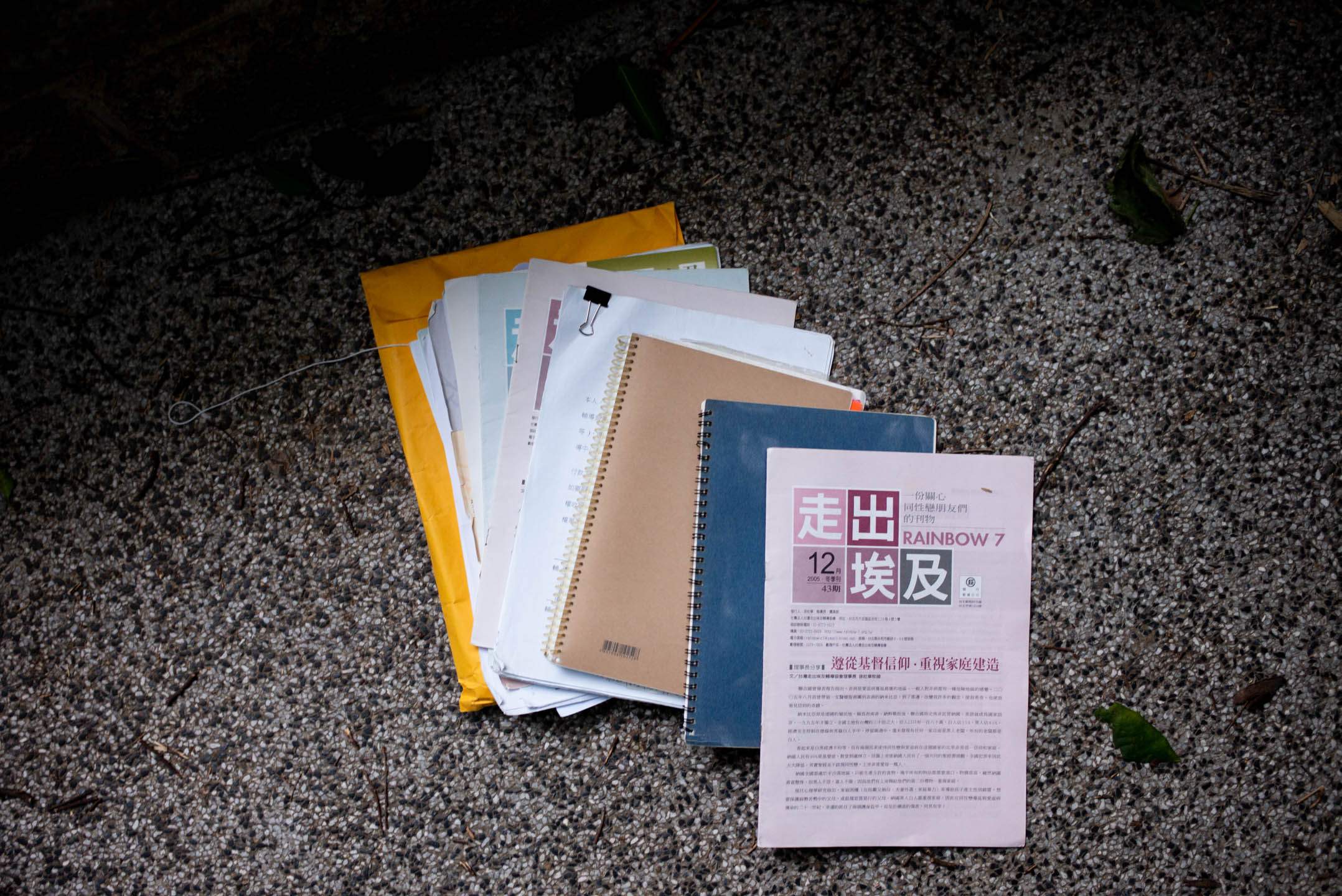 Alvin向記者展示,「拗直治療」的手冊和指引。攝:林振東/端傳媒