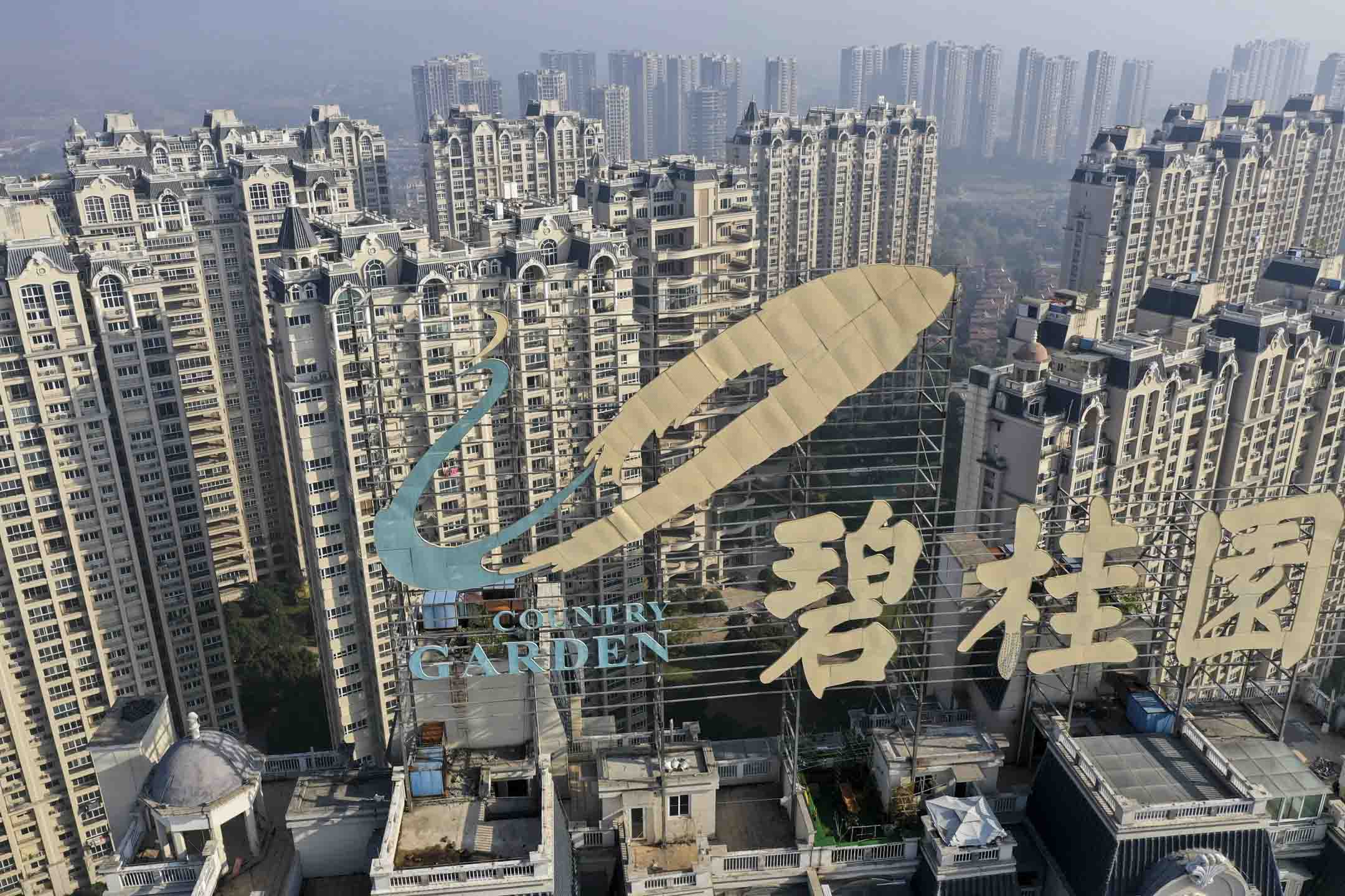 2021年10月31日,中國江蘇鎮江市的碧桂園社區。攝:CFOTO/Future Publishing via Getty Images