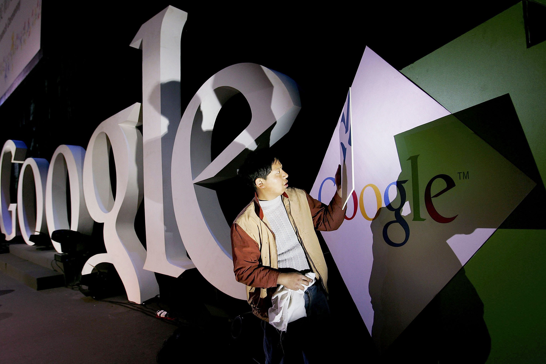 2006年4月12日，中國北京，Google 全球中文名稱「谷歌」發布儀式。攝：Guang Niu/Getty Images