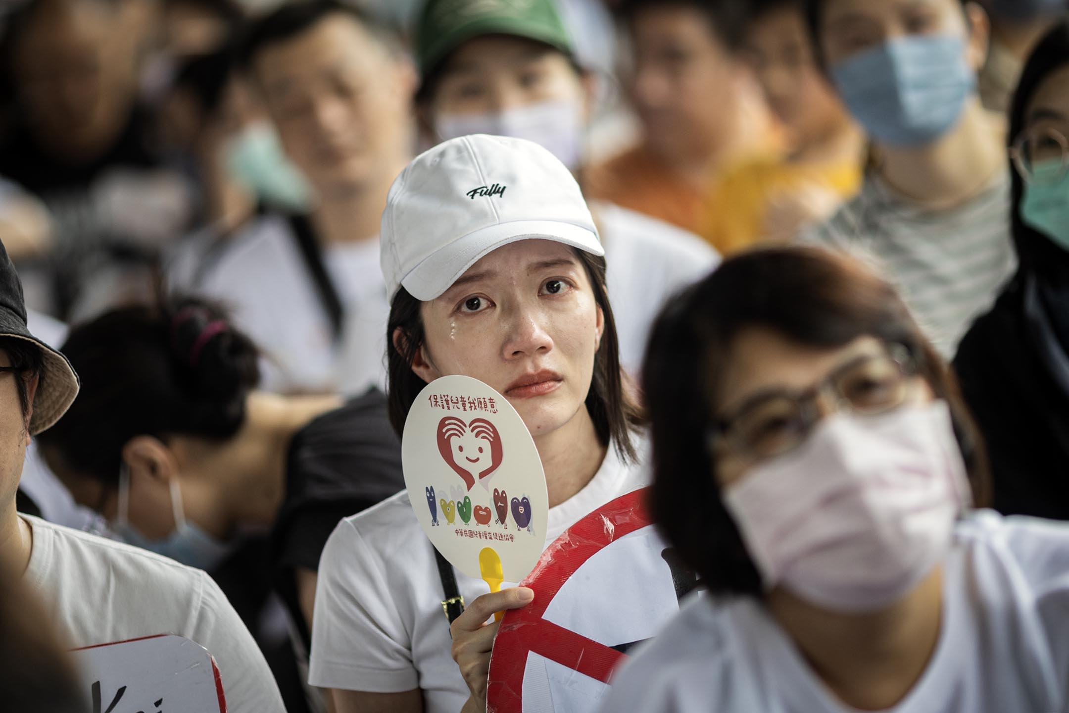 2024年4月27日,台北,兒權會舉行「保護兒童我願意終結兒虐陽光再現」集會。攝:陳焯煇/端傳媒