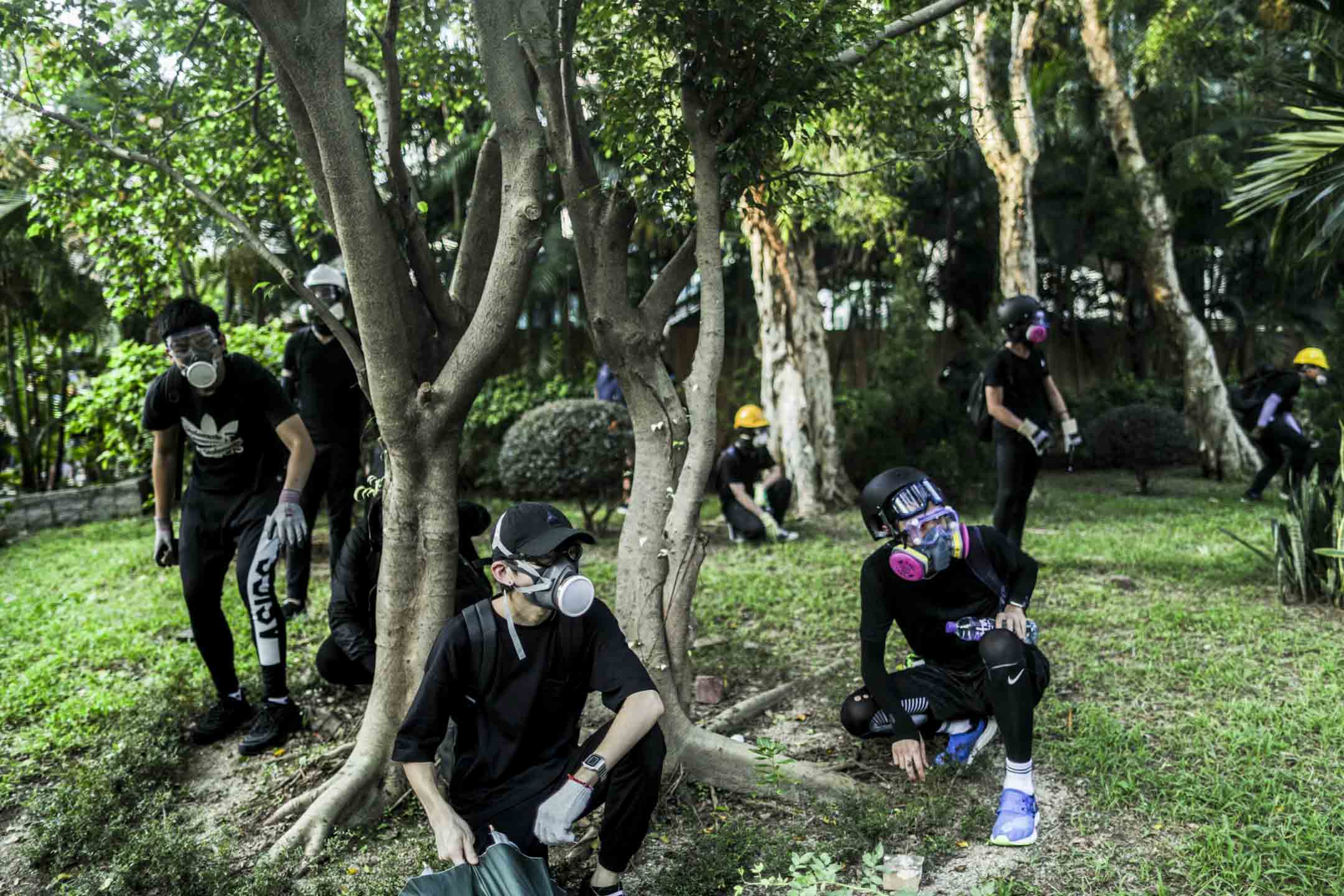 2019年8月5日,反修例運動的示威者在黃大仙。攝:Stanley Leung/端傳媒