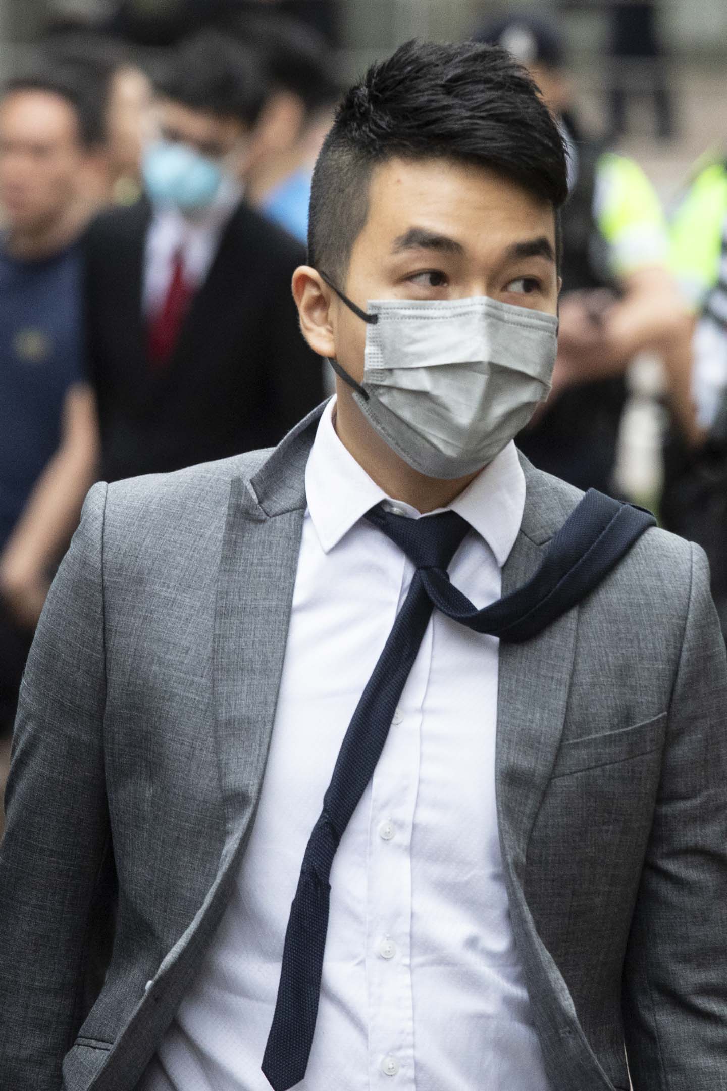 2024年5月30日,香港民主派47人初选案首日裁决,郑达鸿被判串谋颠覆国家政权罪成。摄:林振东/端传媒