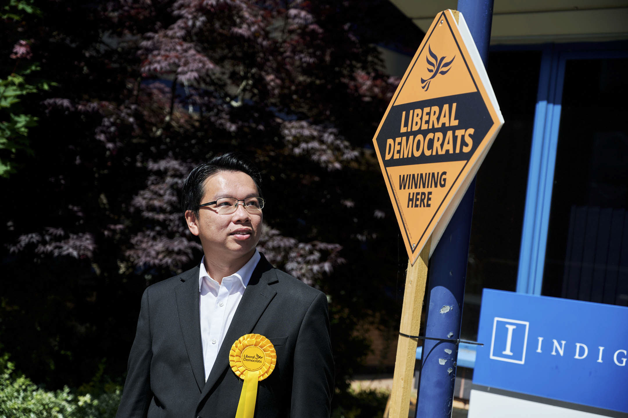 吳兆康剛於5月地區選舉中代表自由民主黨贏得議席。攝:ST Wong/端傳媒