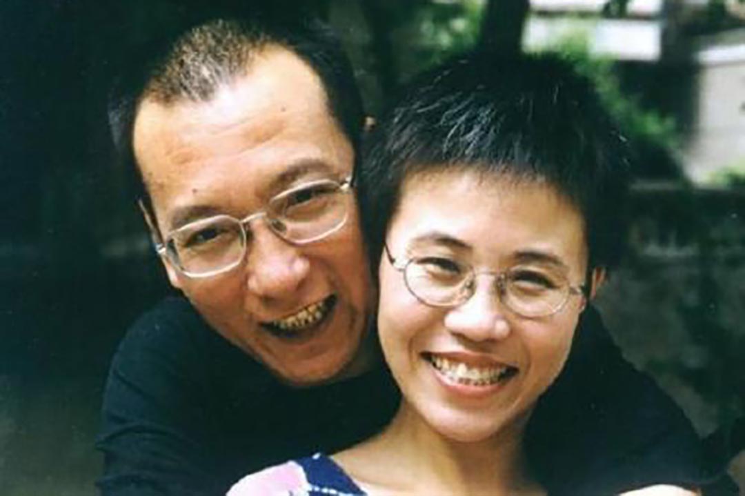 中國異見人士劉曉波和妻子劉霞。